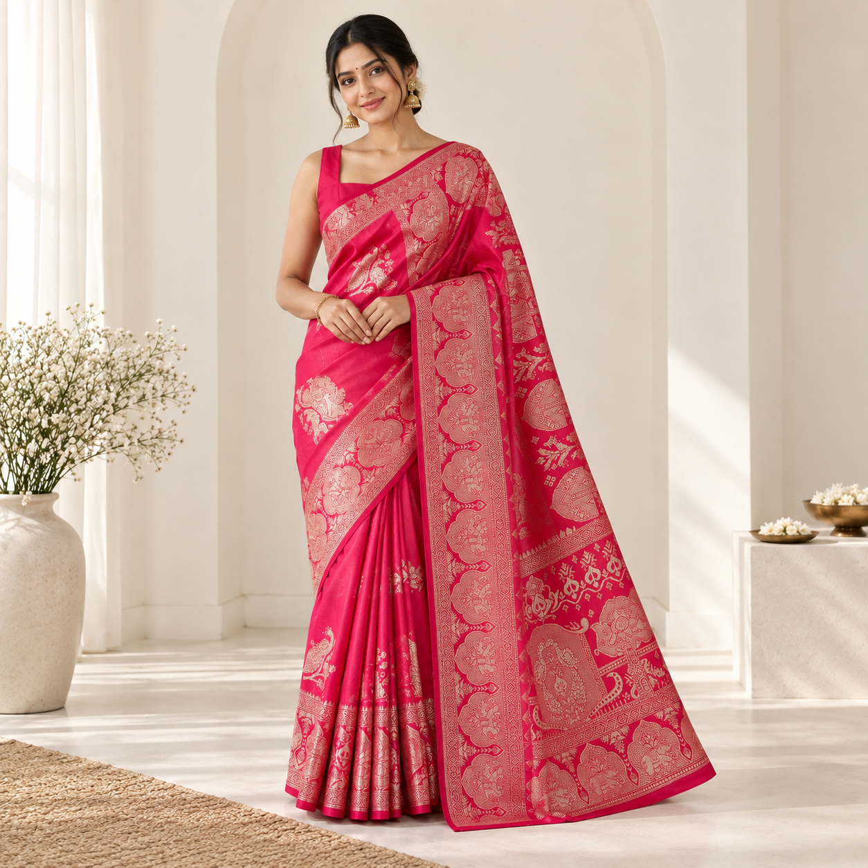 Gulab Zari Silk Saree
