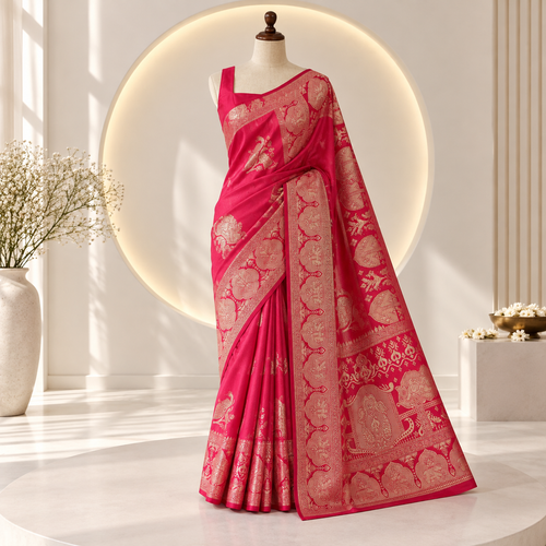 Gulab Zari Silk Saree