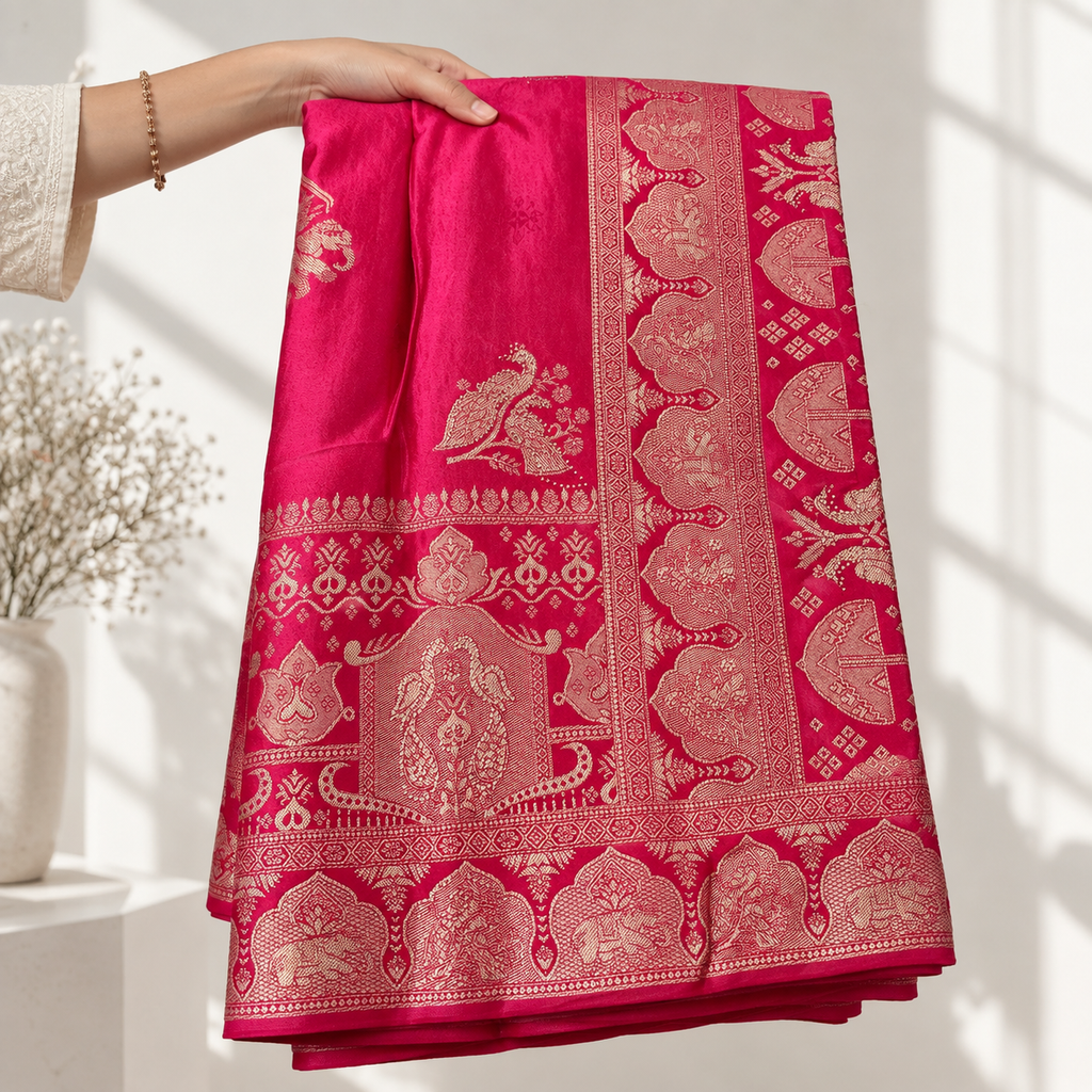 Gulab Zari Silk Saree